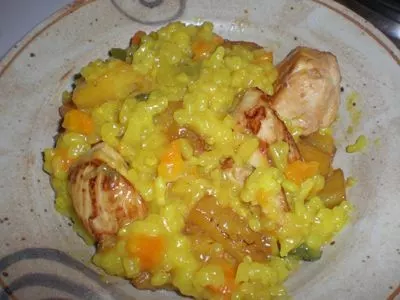 Curry - Risotto mit Pute