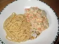 Spaghetti mit Rahm-Ragout