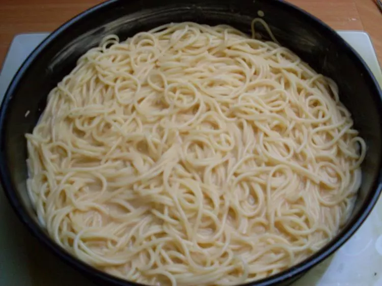 Spaghetti - Lachs - Kuchen