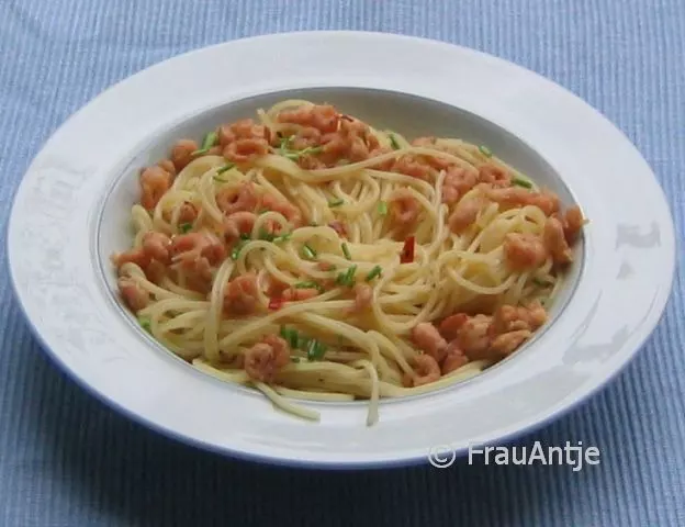 Spaghetti mit Krabben