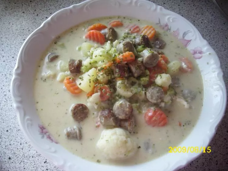 Gemüse-Kräuterkäse-Suppe