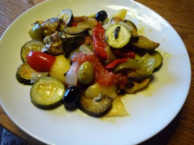 Ratatouille-Gemüse vom Blech