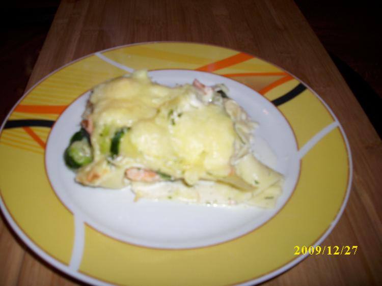 Gratinierte Lachs-Zucchini-Nudeln | Kochmeister Rezept