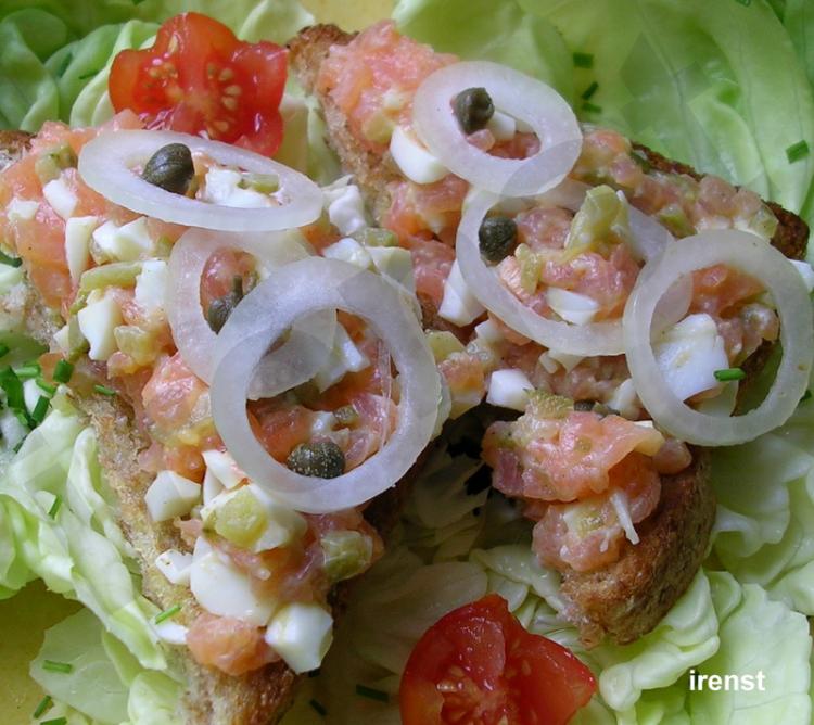 Lachstatar mit Gurke und Ei | Kochmeister Rezept