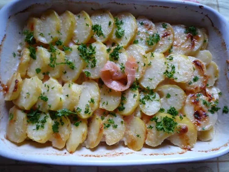 Lachs-Kartoffelgratin