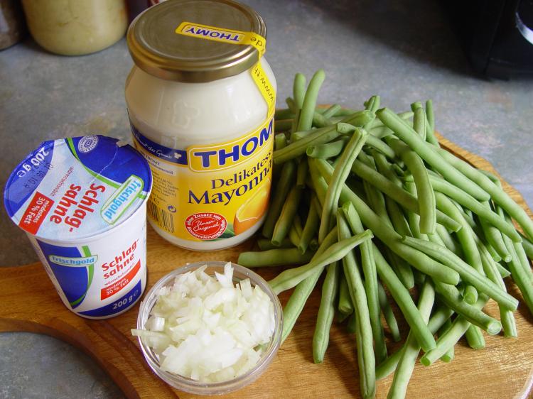 Bohnensalat mit Mayonnaise 