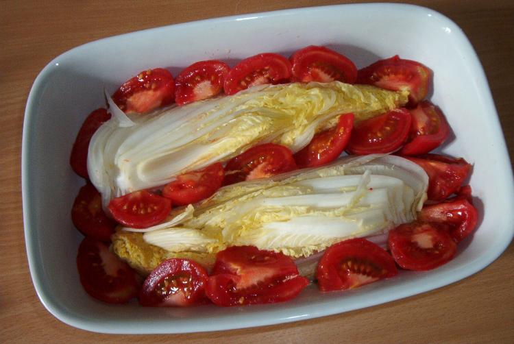 Chinakohl an Tomaten, überbacken | Ein Kochmeister Rezept | kochmeister.com