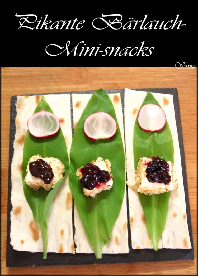 Pikant-fruchtige Bärlauch-Mini-Snacks auf Lavashstreifen