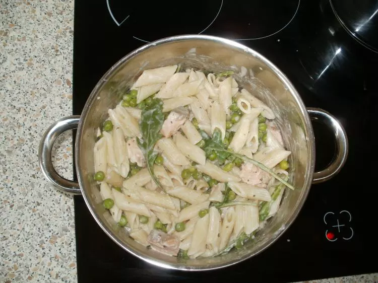 Cremiger Lachs-Penne-Topf