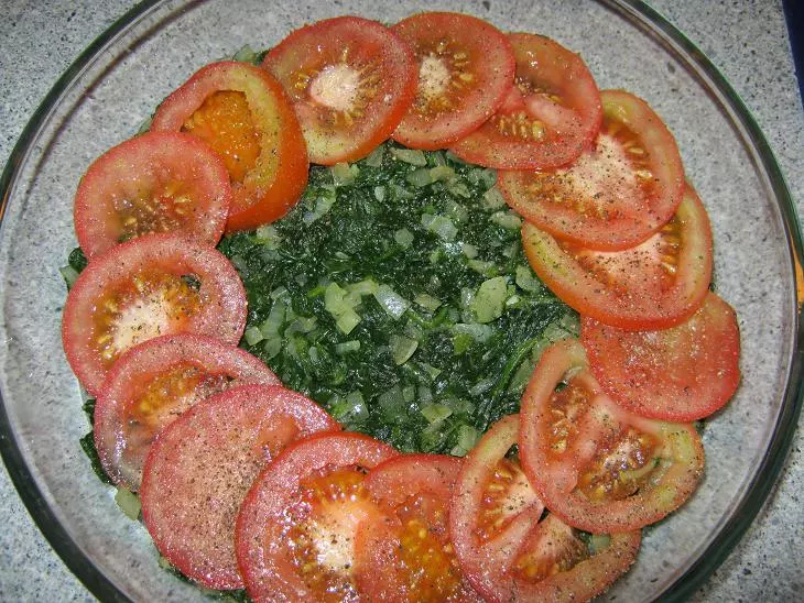 Tomaten - Gratin mit Schafskäse