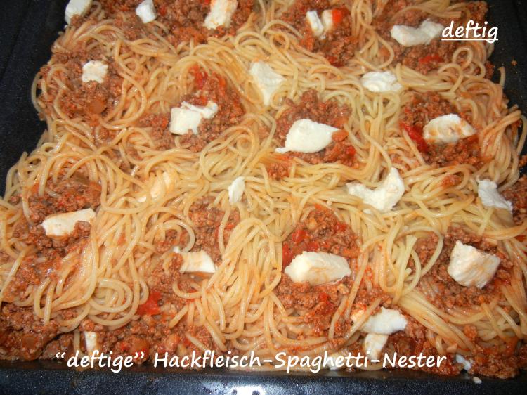 &amp;quot;deftige&amp;quot; Hackfleisch-Spaghetti-Nester | Kochmeister Rezept