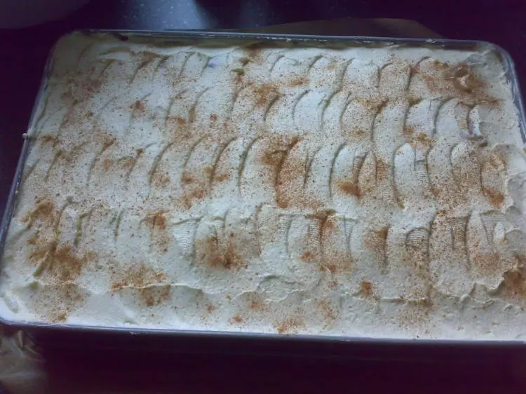 Apfelkuchen mit weißer Matsche