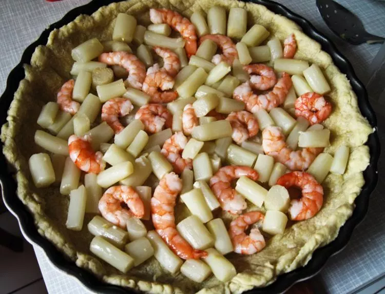 Spargel-Garnelen-Quiche