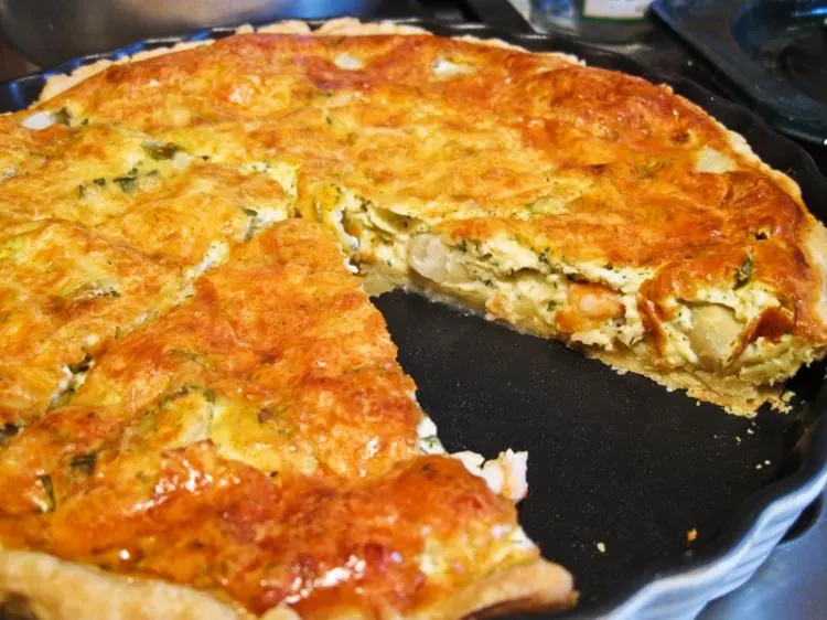 Spargel-Garnelen-Quiche