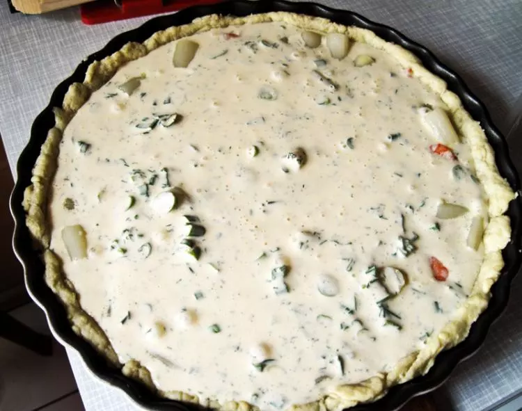 Spargel-Garnelen-Quiche