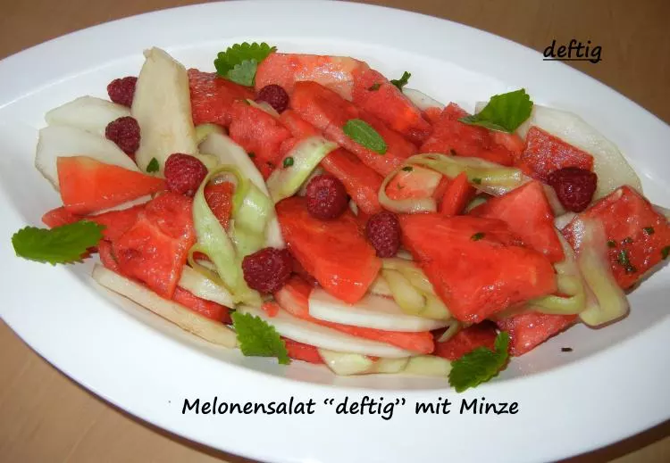 Melonensalat "deftig" mit Minze 