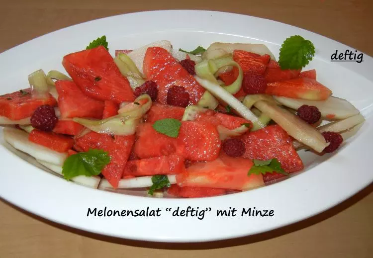 Melonensalat "deftig" mit Minze 