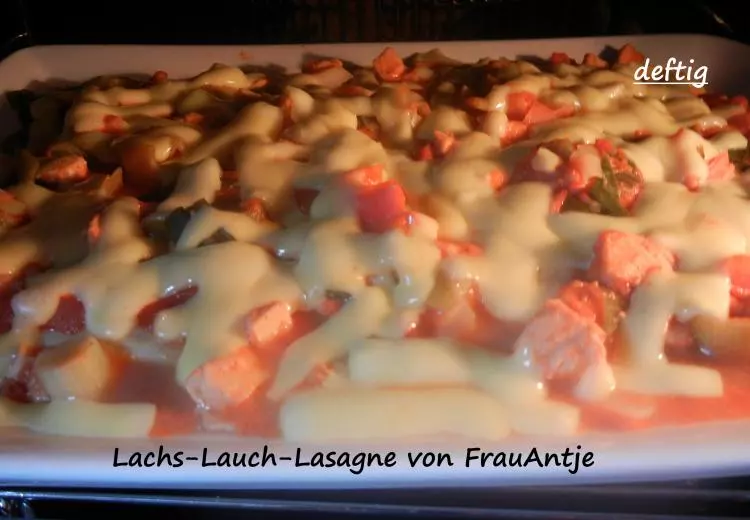 Lachs-Lauch-Lasagne