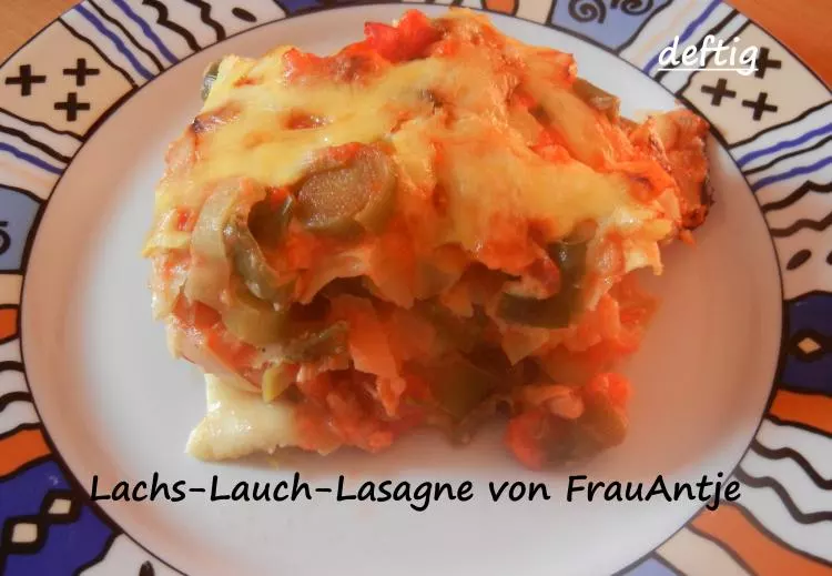 Lachs-Lauch-Lasagne