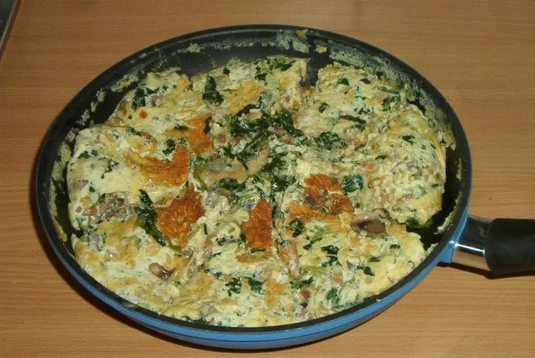 Omelette mit Speck und Pilzen