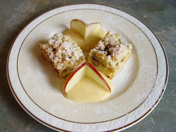 Streuselkuchen vom Elstar-Apfel mit Maronen