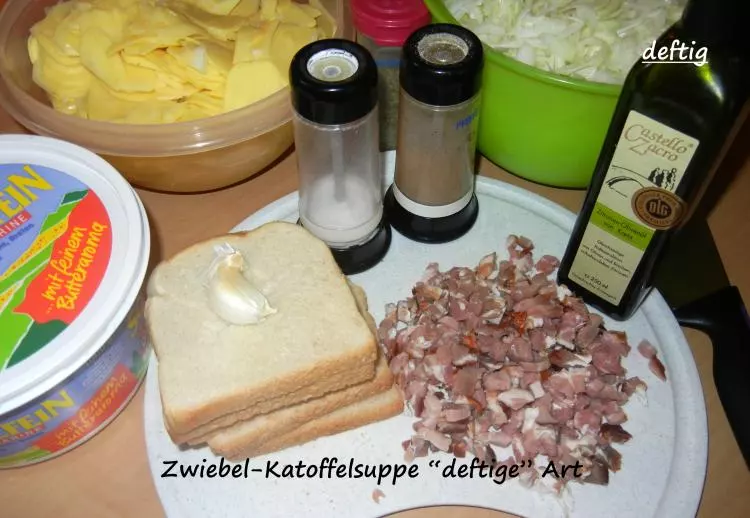 Zwiebel-Kartoffelsuppe "deftige"Art