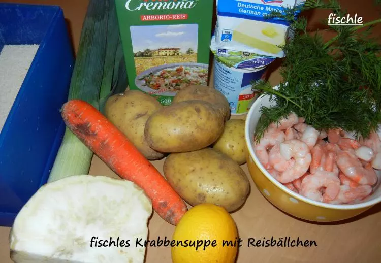 fischle`s Krabbensuppe mit Reisbällchen