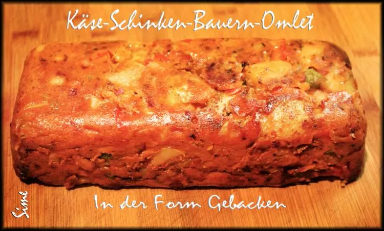 Gebackenes Käse-Schinken-Bauern-Omlet -spanische Art-