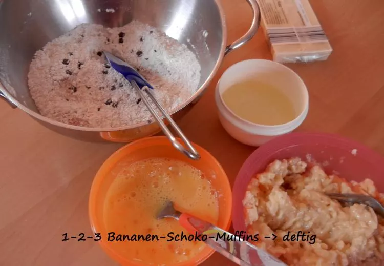1-2-3 Bananen-Schoko-Muffins