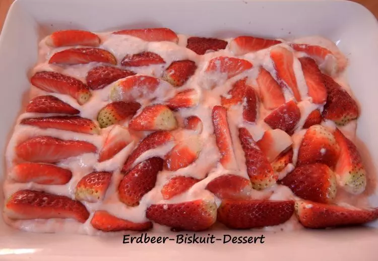 Erdbeer-Biskuit-Dessert