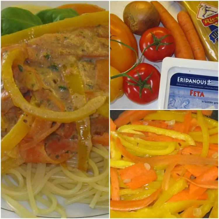 Paprika-Karotten-Nudeln