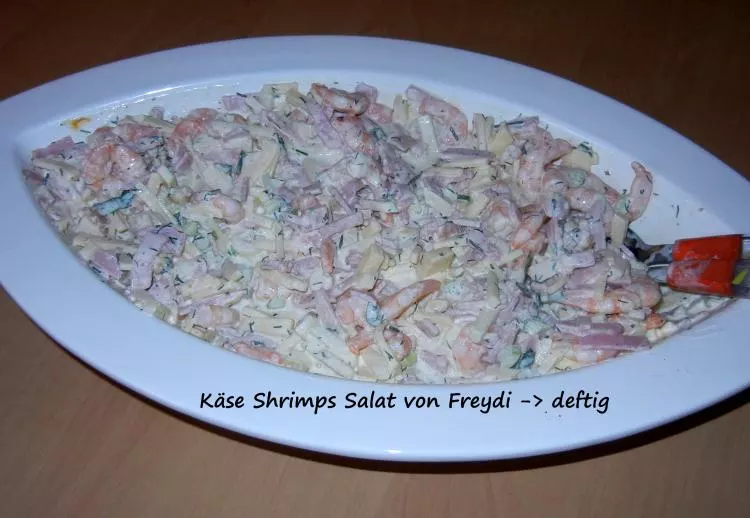 Käse Shrimps Salat