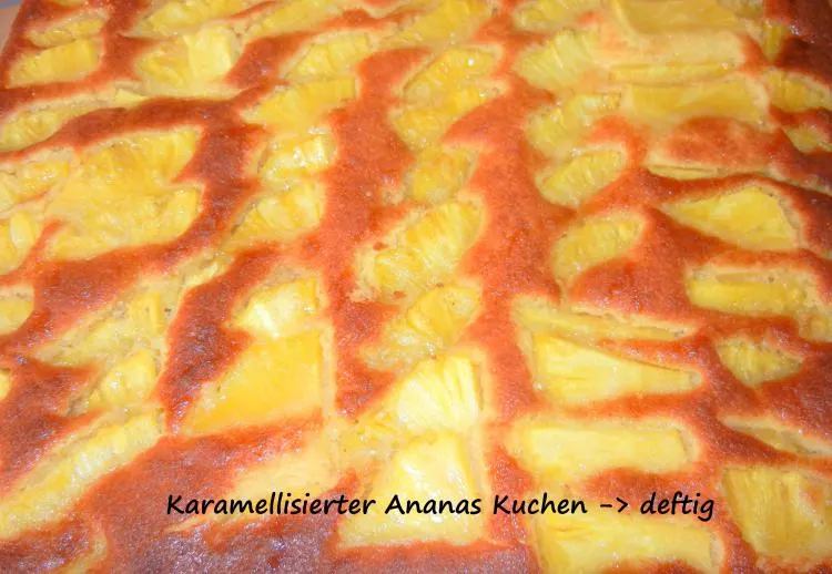 Karamellisierter Ananas-Kuchen vom Blech