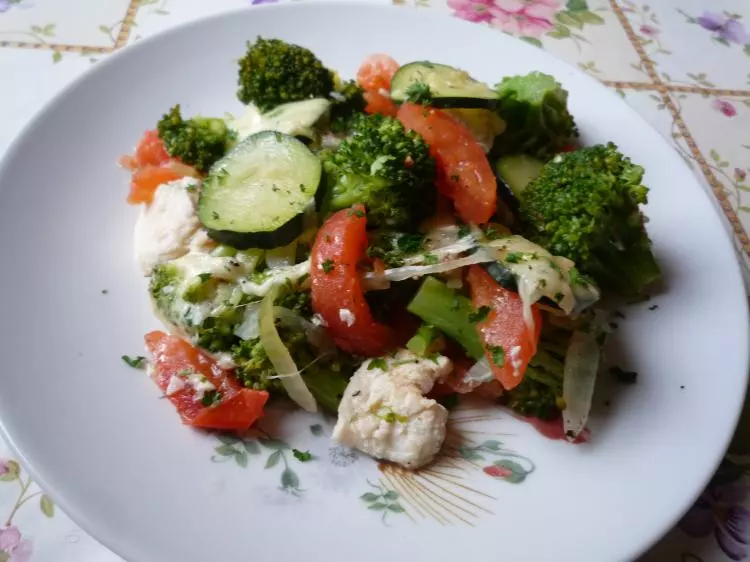 Fisch-Gemüse-Auflauf mit Mozzarella