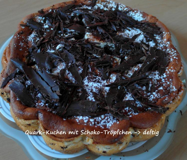 Quark Kuchen mit Schoko Tröpfchen Kochmeister Rezept