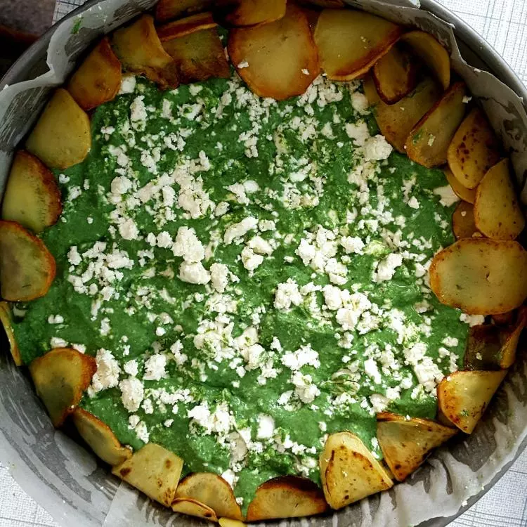 Spinat-Ricotta-Tarte mit Kartoffeln