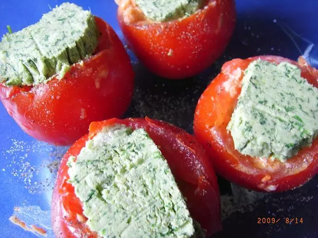 gefüllte Tomaten mit Pangasiusfilet