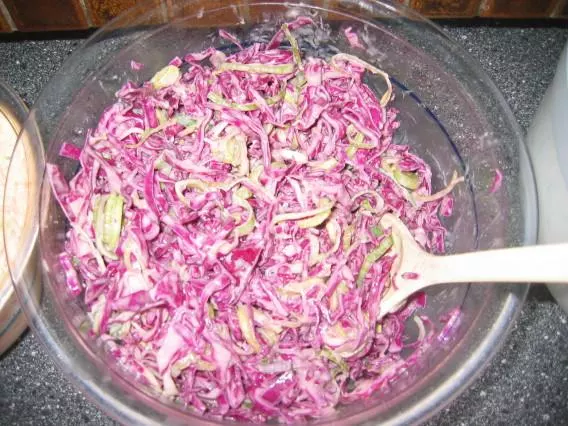 Rotkohl-Lauch-Salat