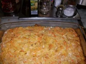 Braune Champignons mit Kartoffelkruste