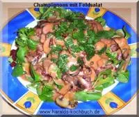 Champignons mit Feldsalat