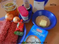 Überbackenes "deftiges" Rinderhackfleisch