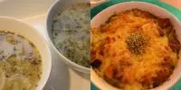 franzoesische Zwiebelsuppe mit Croutons und Kaese ueberbacken